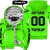 JUST BRAAAP IT – CUSTOM NAME RACING – FLY RACING – VIVID GREEN - FLEECE ZIP HOODIE