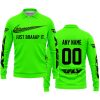 JUST BRAAAP IT – CUSTOM NAME RACING – FLY RACING – VIVID GREEN - LONG SLEEVE POLO SHIRT