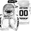 JUST BRAAAP IT – CUSTOM NAME RACING – FLY RACING – WHITE - FLEECE ZIP HOODIE