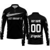 JUST BRAAAP IT – CUSTOM NAME RACING – FOX RACING – BLACK - LONG SLEEVE POLO SHIRT