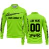 JUST BRAAAP IT – CUSTOM NAME RACING – FOX RACING – GREEN - LONG SLEEVE POLO SHIRT