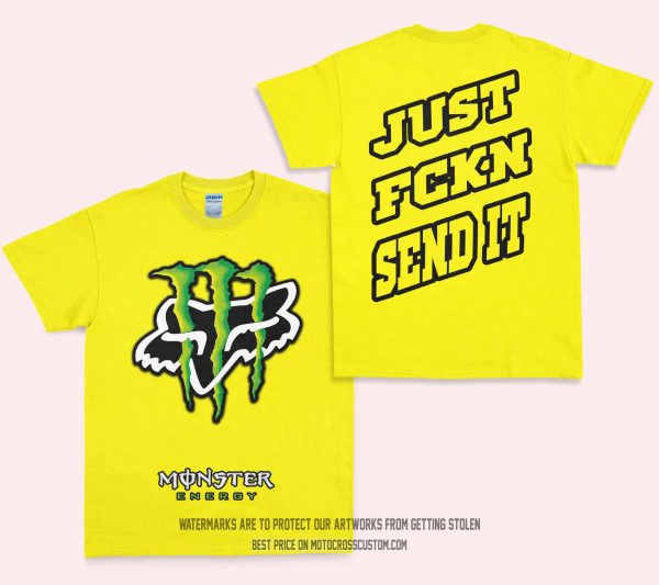 Just Fkcn Send It - Monster Energy Fox Racing - T-Shirt - Yellow