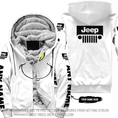 The Grinch - Limited Edition - Jeep - White - Fleece Zip Hoodie