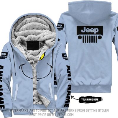 The Grinch - Limited Edition - Jeep - Chambray Blue - Fleece Zip Hoodie
