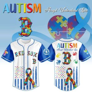 Boston Red Sox x Special Autism Awareness Month-3D Baseball Jersey