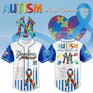 New York Yankees x Special Autism Awareness Month-3D Baseball Jersey