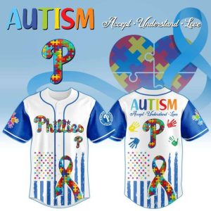 Philadelphia Phillies x Special Autism Awareness Month-3D Baseball Jersey