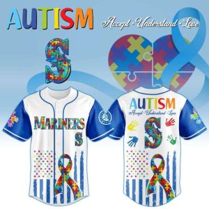 Seattle Mariners x Special Autism Awareness Month-3D Baseball Jersey