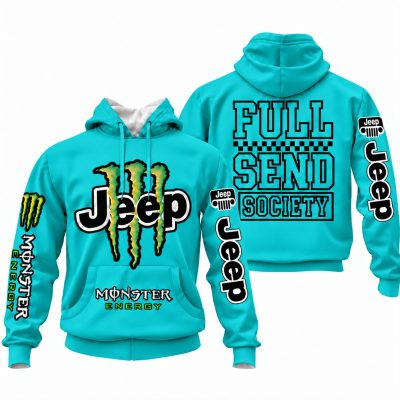 Jeep x Monster Energy Full Send Society Hoodie – Bikini Teal