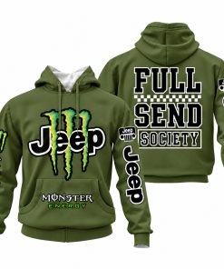 Jeep x Monster Energy Full Send Society Hoodie – Olive Green