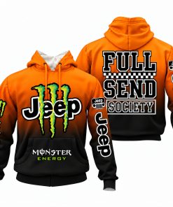 Jeep x Monster Energy Full Send Society Hoodie – Orange Black Gradient