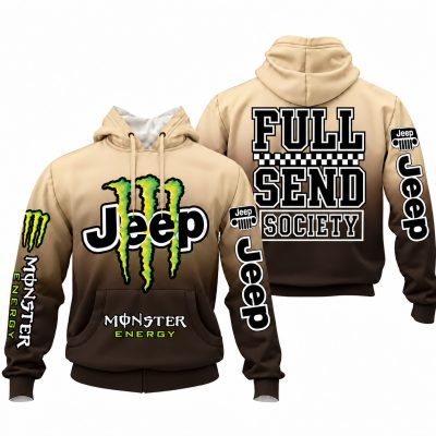 Jeep x Monster Energy Full Send Society Hoodie – Sand Espresso Gradient