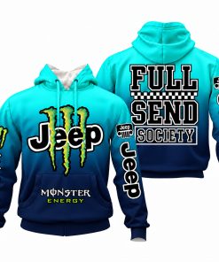 Jeep x Monster Energy Full Send Society Hoodie – Teal Navy Gradient