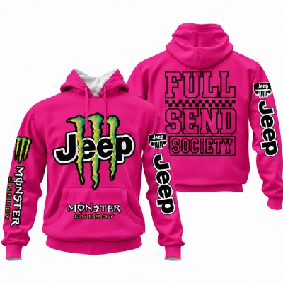 Jeep x Monster Energy Full Send Society Hoodie – Tuscadero Pink