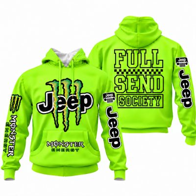 Jeep x Monster Energy Full Send Society Hoodie – Neon Lime
