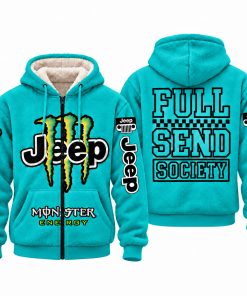 Jeep x Monster Energy Full Send Society Fleece Zip Hoodie – Bikini Teal