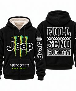 Jeep x Monster Energy Full Send Society Fleece Zip Hoodie – Black