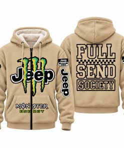 Jeep x Monster Energy Full Send Society Fleece Zip Hoodie – Gobi Sand