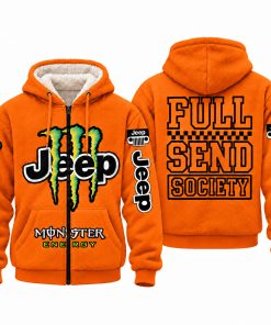 Jeep x Monster Energy Full Send Society Fleece Zip Hoodie – Punk’n Orange