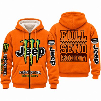 Jeep x Monster Energy Full Send Society Fleece Zip Hoodie – Punk’n Orange